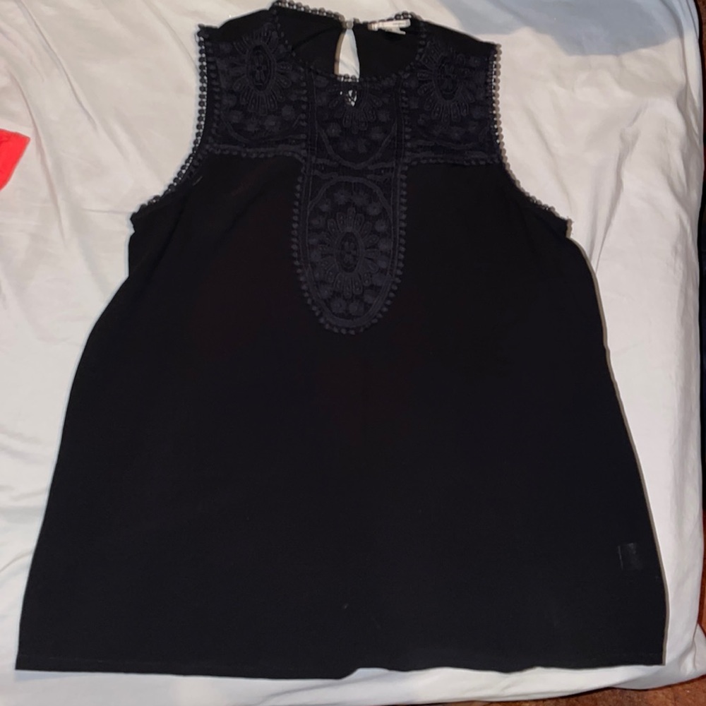 Halogen High Neck Line Tank Top - Black - Large